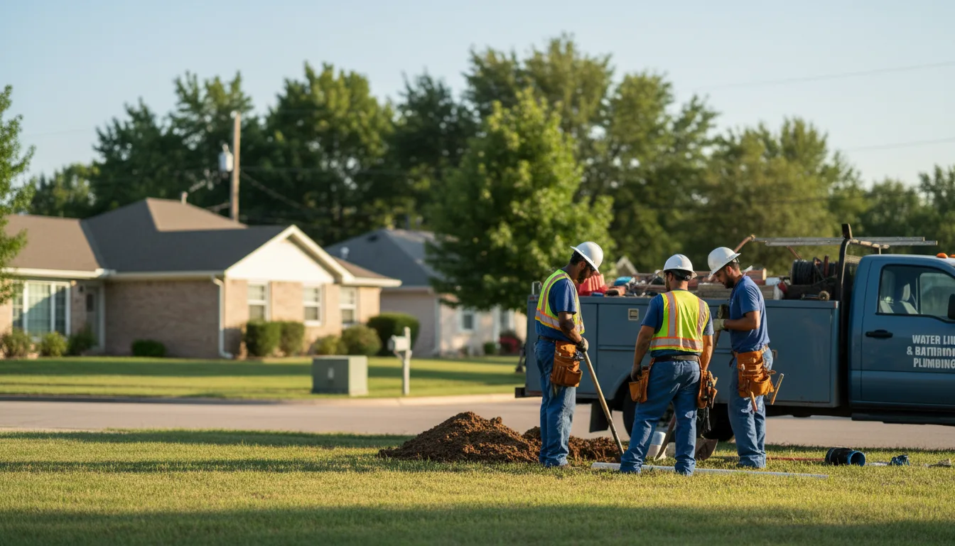 Residential water line and bathroom plumbing service in Pryor, OK